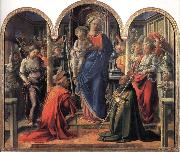 Fra Filippo Lippi, Madonna and Child with Angels,St Frediano and St Augustine